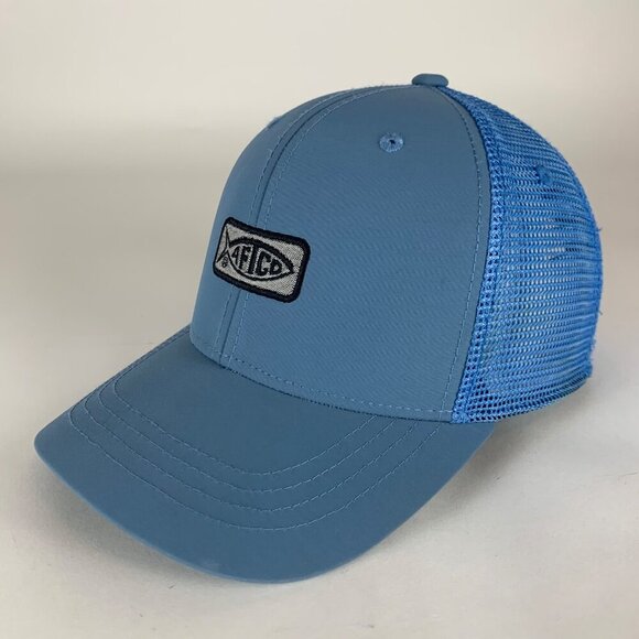AFTCO Mens Blue Snapback Trucker Hat - Picture 1 of 5